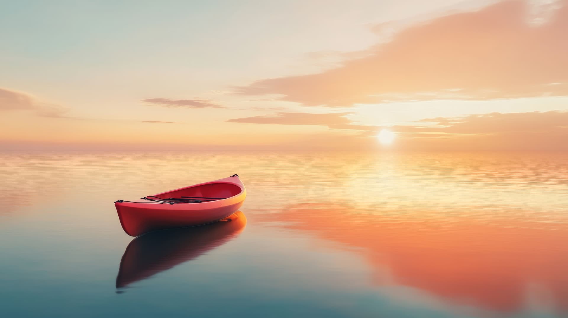 Canoe on ocean illustration